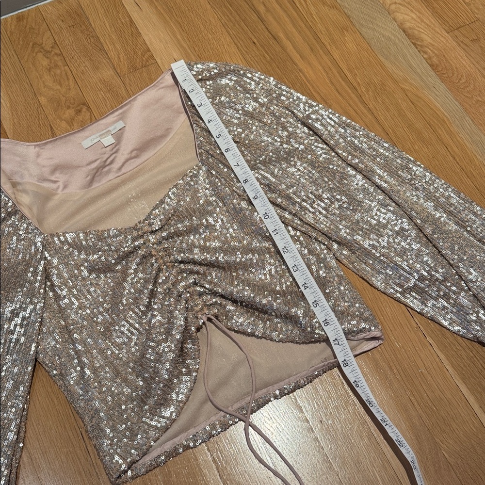 SIMKHAI Sequin Ruched Front Top - Size XS - Picture 9 of 12